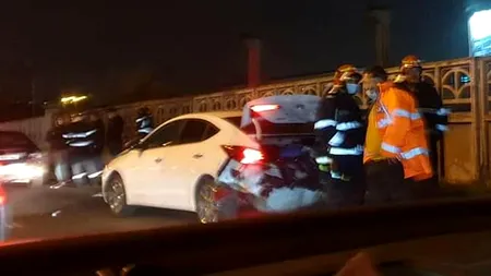 Accident cu patru mașini, în zona „Trafic Greu” din Capitală. Cinci persoane au fost rănite