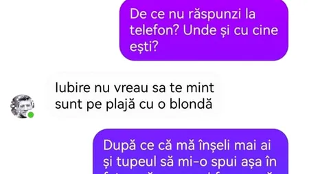 BANCUL de miercuri | „Iubire, nu vreau să te mint, sunt pe plajă cu o blondă”