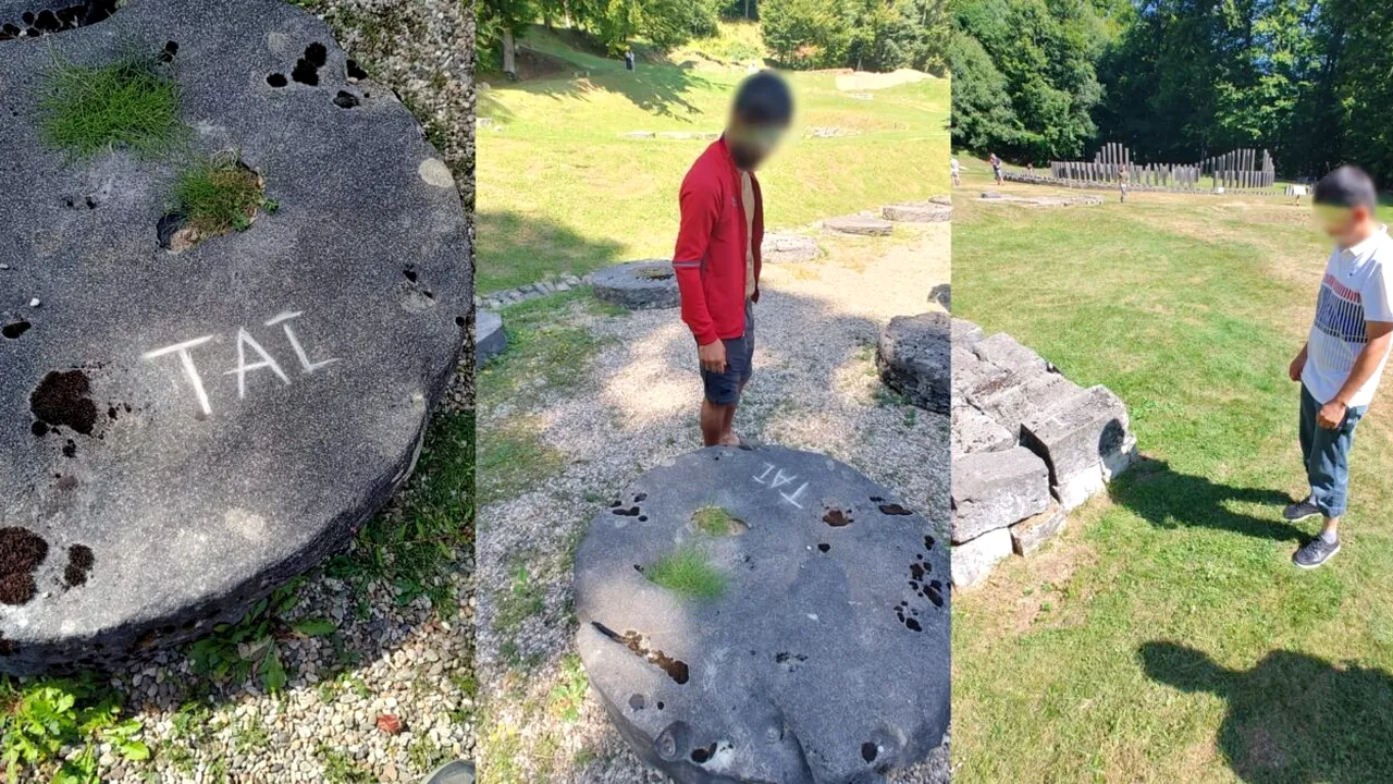 Sarmizegetusa Regia, vandalizată de turiști străini. Poliţiştii au deschis dosar penal