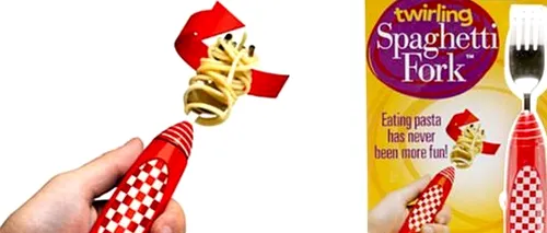 Cele mai tari invenții pentru leneși: de la furculița care înfășoară spaghete la dispozitivul care ridică singur ciorapii. GALERIE FOTO