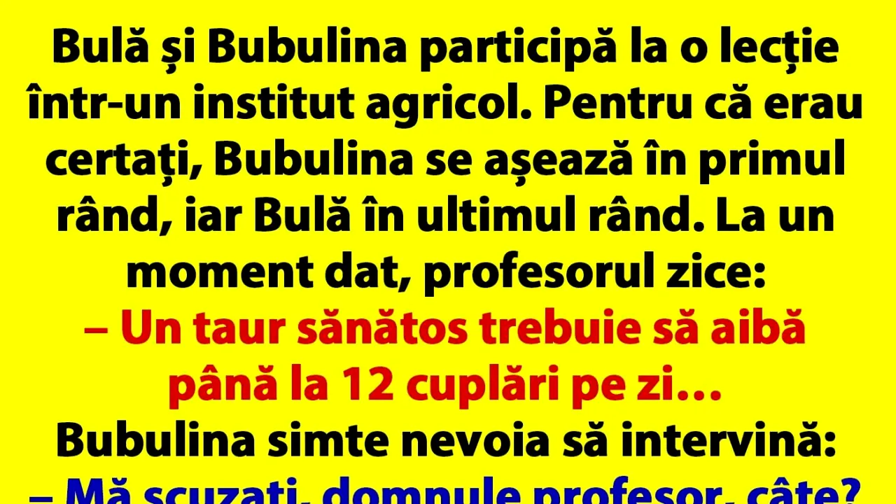 BANC | Bulă și Bubulina participă la o lecție într-un institut agricol