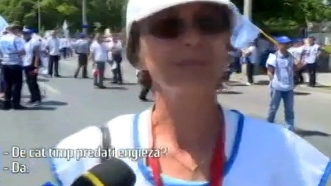 Dialog halucinant cu o profesoară de engleză prezentă la protest: ''Can you understand what I'm saying?''