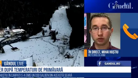 GÂNDUL LIVE. Meteorologul Mihai Huștiu, despre cum va fi vremea în continuare: În aceste zile sunt temperaturi cu 10 grade peste normalul perioadei - VIDEO