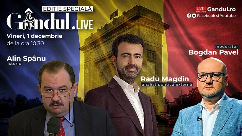 GÂNDUL LIVE. Radu Magdin și Alin Spânu, invitații ediției speciale Gândul Live, de 1 decembrie!