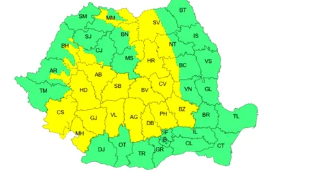 ANM: Cod galben de furtuni în jumătate din țară. Ploi torențiale, grindină și vijelii. Prognoză specială și pentru București