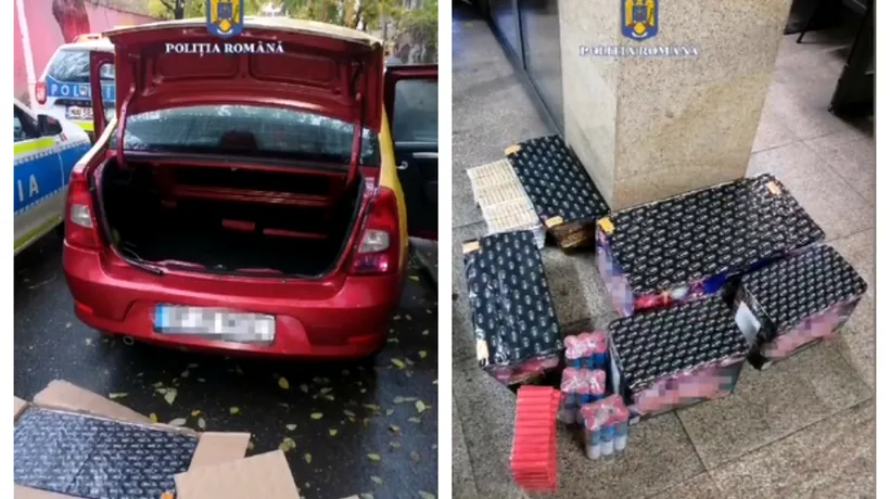 FOTO | Trei persoane din Capitală, doi bărbați și o femeie, prinse în flagrant cu 240 de kilograme de materiale pirotehnice