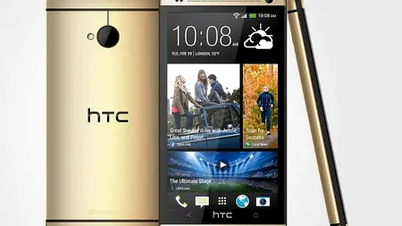 Smartphone-ul HTC One în culoarea Gold Champagne, disponibil în România