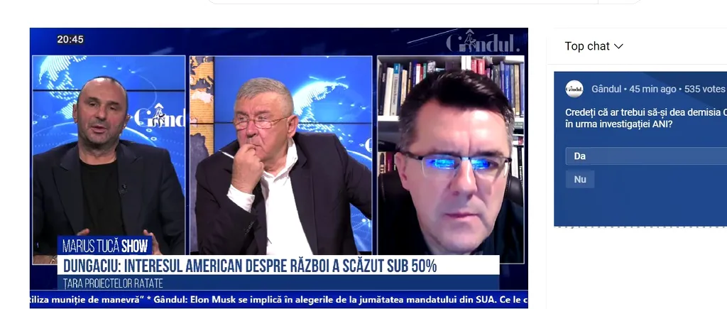 Poll Marius Tucă Show: „Credeți că ar trebui să-și dea demisia Clotilde Armand, în urma investigației ANI?”