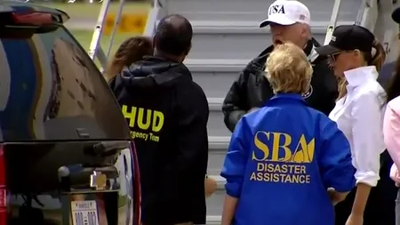 Primul lucru pe care l-a făcut Donald Trump, când a ajuns în statul Texas, devastat de Uraganul Harvey