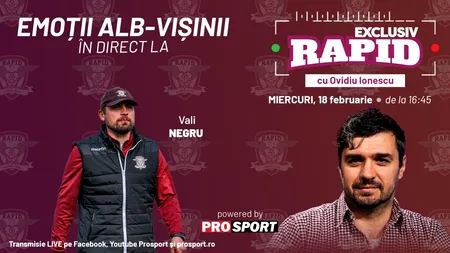 „EXCLUSIV RAPID” cu eroul de la Berlin începe la 16:45, LIVE, pe canalul de YouTube - ProSport