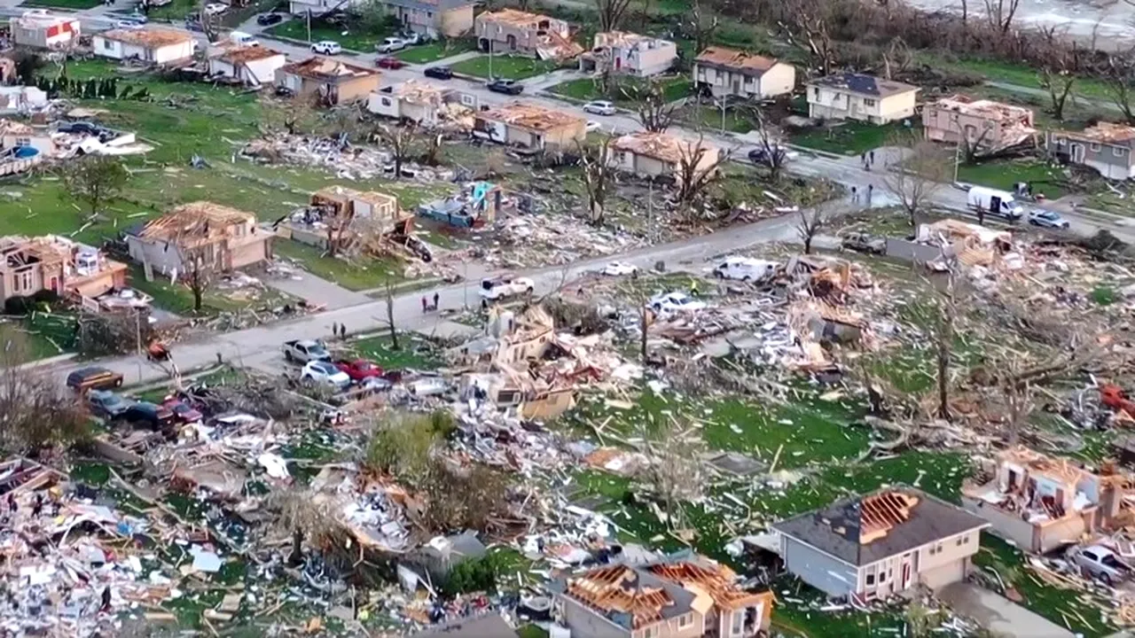 Oraș din America, ras de pe fața Pământului de o tornadă!/Bilanțul autorităților: mai mulți morți, zeci de răniți, clădiri transformate în moloz