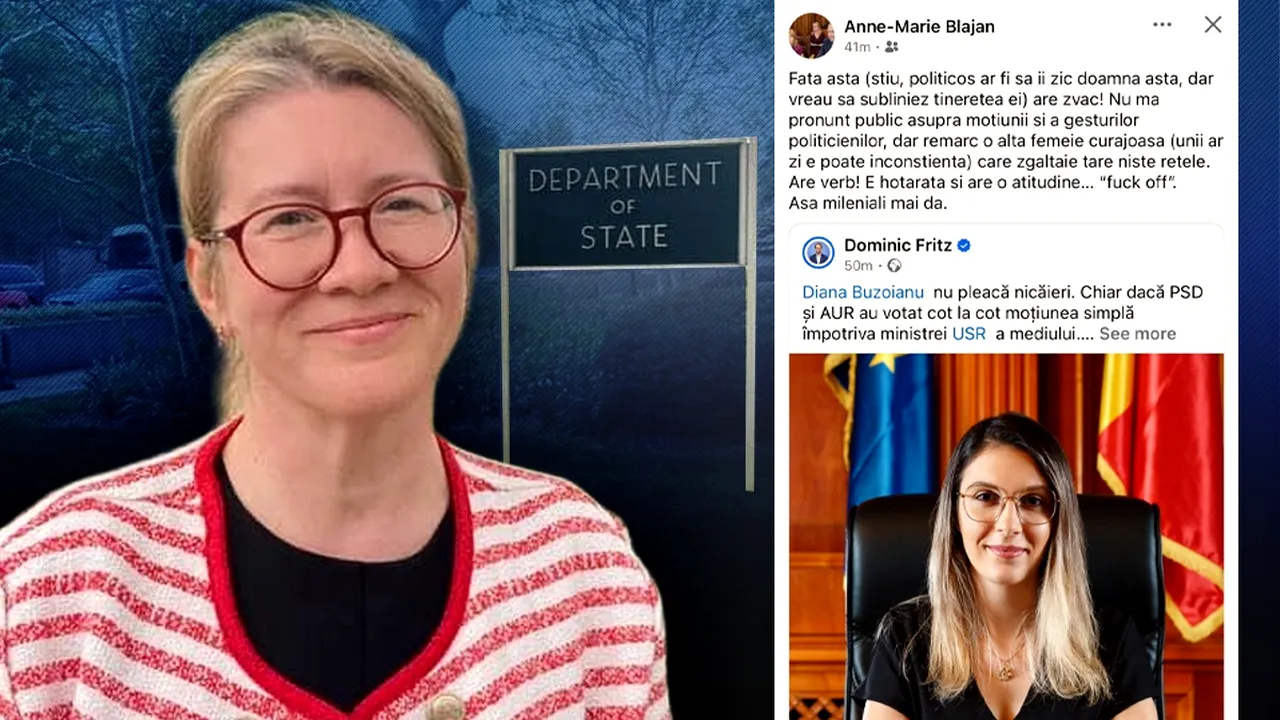 În ziua adoptării moțiunii simple împotriva ministrului USR, Diana Buzoianu, specialistul politic al ambasadei SUA la București iese în decor și postează un mesaj de susținere, împotriva uzanțelor diplomatice: „Fata asta are zvâc! Are o atitudine…”fuck off”! Așa milenali mai da!” Funcționarul ambasadei SUA, mesaj de sprijin și pentru judecătoarea Moroșanu