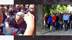 Călin Georgescu, la sediul IPJ Ilfov, înainte de votul de duminică. Fostul prezidențiabil, întâmpinat de susținători cu urale, muzică și flori
