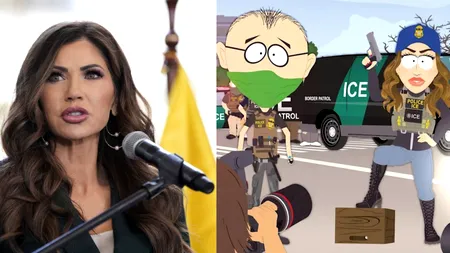 Kristi Noem, furioasă pe parodia „South Park”. Secretara americană pentru Securitate Internă, ilustrată cum împușcă câini și deportează mexicani
