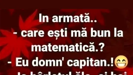 BANCUL de miercuri | Armata și matematica