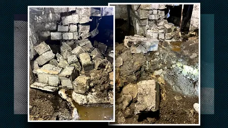 Un zid s-a prăbușit la metrou, în stația Piața Sudului, din cauza infiltrațiilor masive de apă