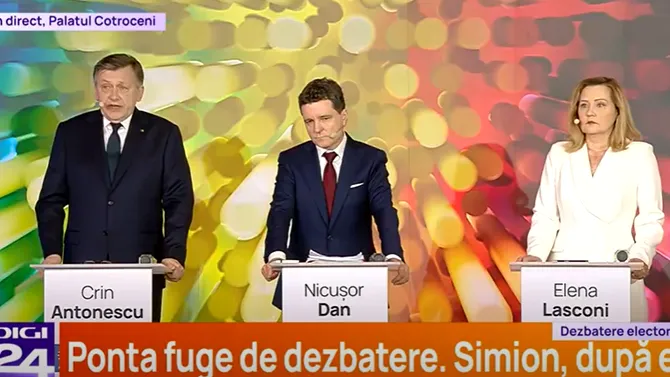 Dezbaterea prezidențială a început. George Simion s-a retras de la confruntare